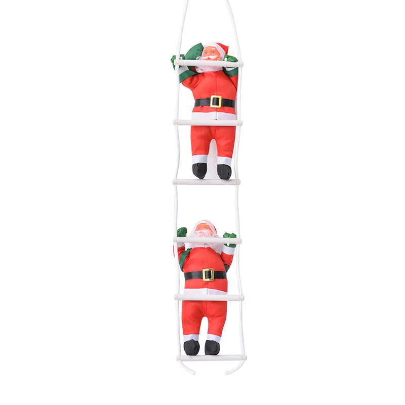 FUNNYBUNNY Санта Клаус скалолазание на веревке лестница для рождественской елки Крытый Висячие Рождественские вечерние украшения для дома двери стены - Цвет: Two ladder