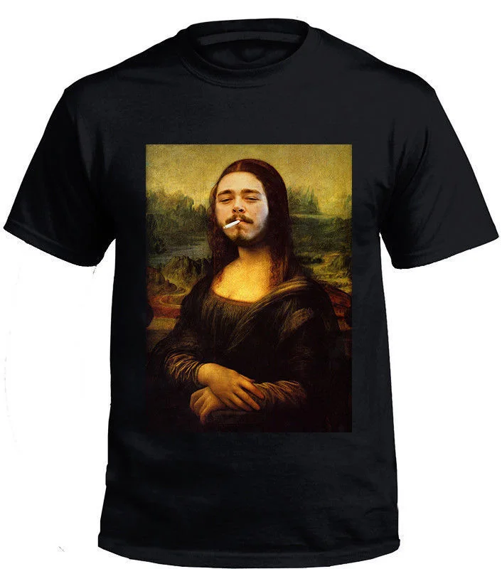 Ограниченное предложение новый пост Малоне Мона Лиза черный для мужчин летняя футболка повседневное человек хорошее качество