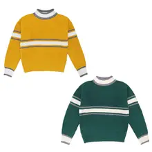 Повседневный вязаный свитер для маленьких мальчиков; Верхняя одежда; осенний вязаный свитер с длинными рукавами для мальчиков; Топ