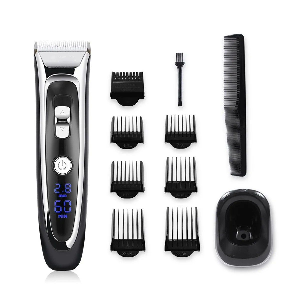 Профессиональная машинка для стрижки волос Триммер электрическая машина для резки волос цифровой светодиодный экран перезаряжаемый парикмахерский инструмент