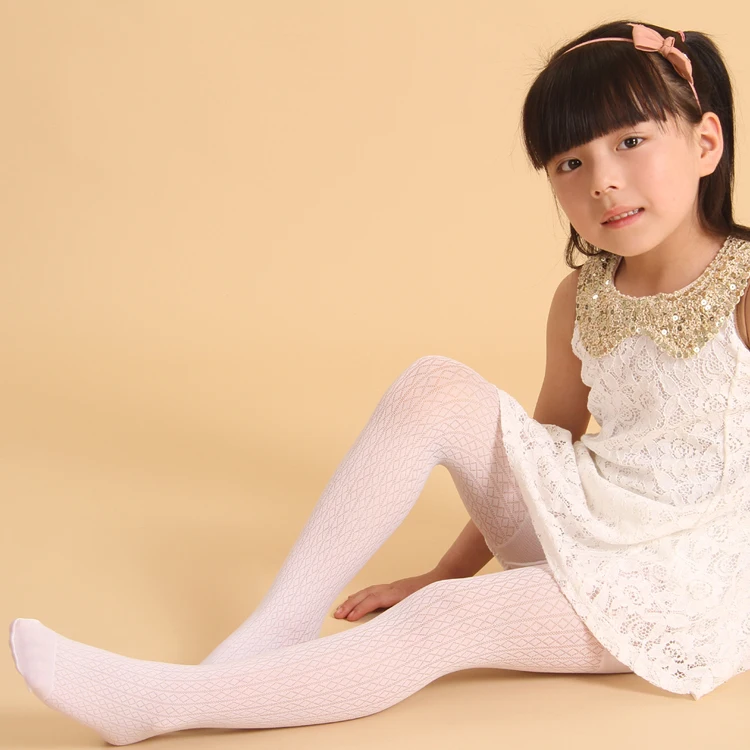 Child pantyhose dimond classic plaid small box female child summer thin