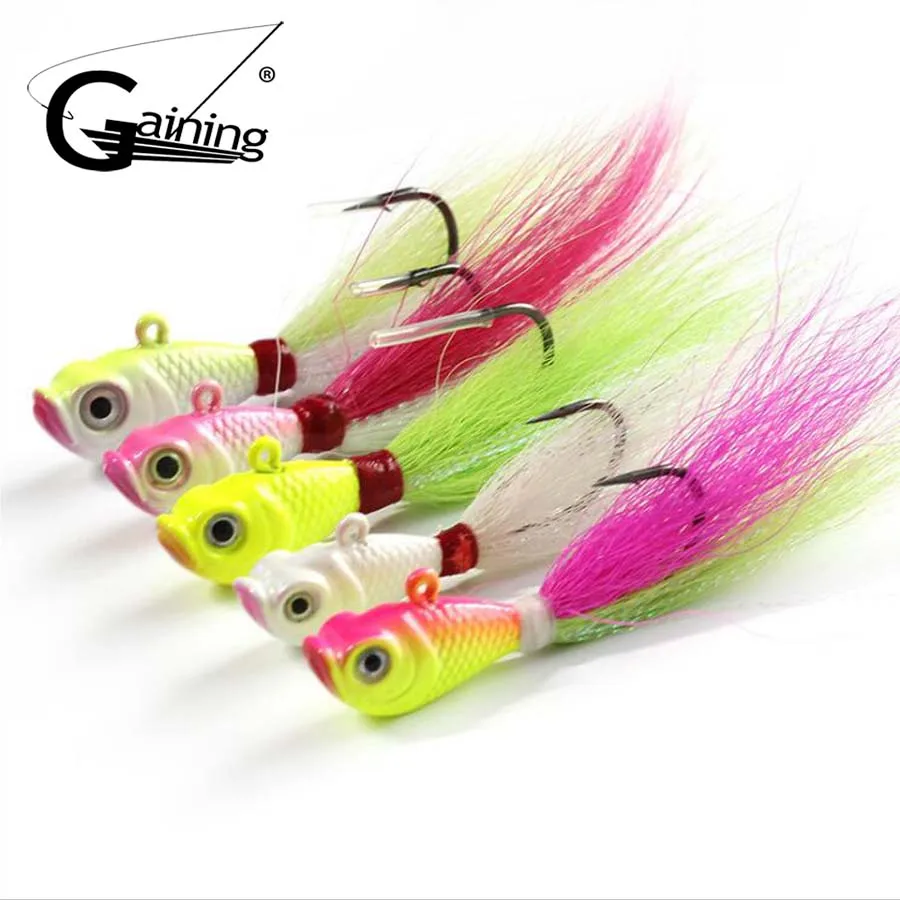 Buy 5pcs/lot Lead Head Jig Lures 3D Eyes Buzz Bait