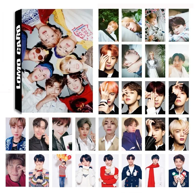 

Hot 30Pcs/Set BTS 2019 Bangtan Boys Album LOMO Cards Fashion Self Made Paper Photo Card Students Fans Gift