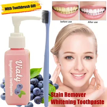 

30ml Baking soda Toothpaste Stain Removal Whitening Toothpaste Fight Bleeding Gums Fresh Blueberry Bottled Toothpaste