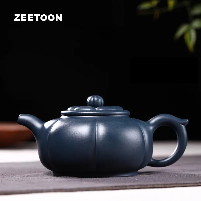 300cc Authentic Yixing Teapot Chinese Health Care Purple Clay Pumpkin