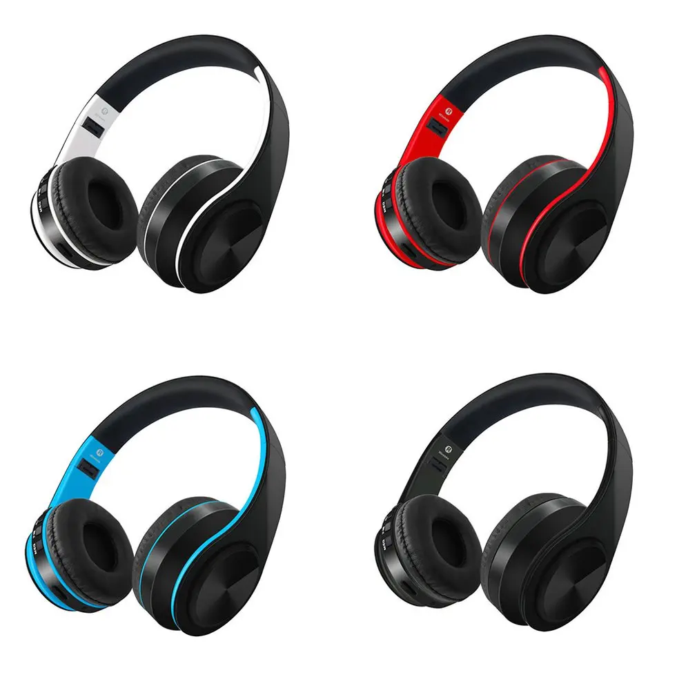 

Wireless Bluetooth Headset Foldable Headset Portable Digital MP3 Music Headphone with LED Flash Lights Support TF Card