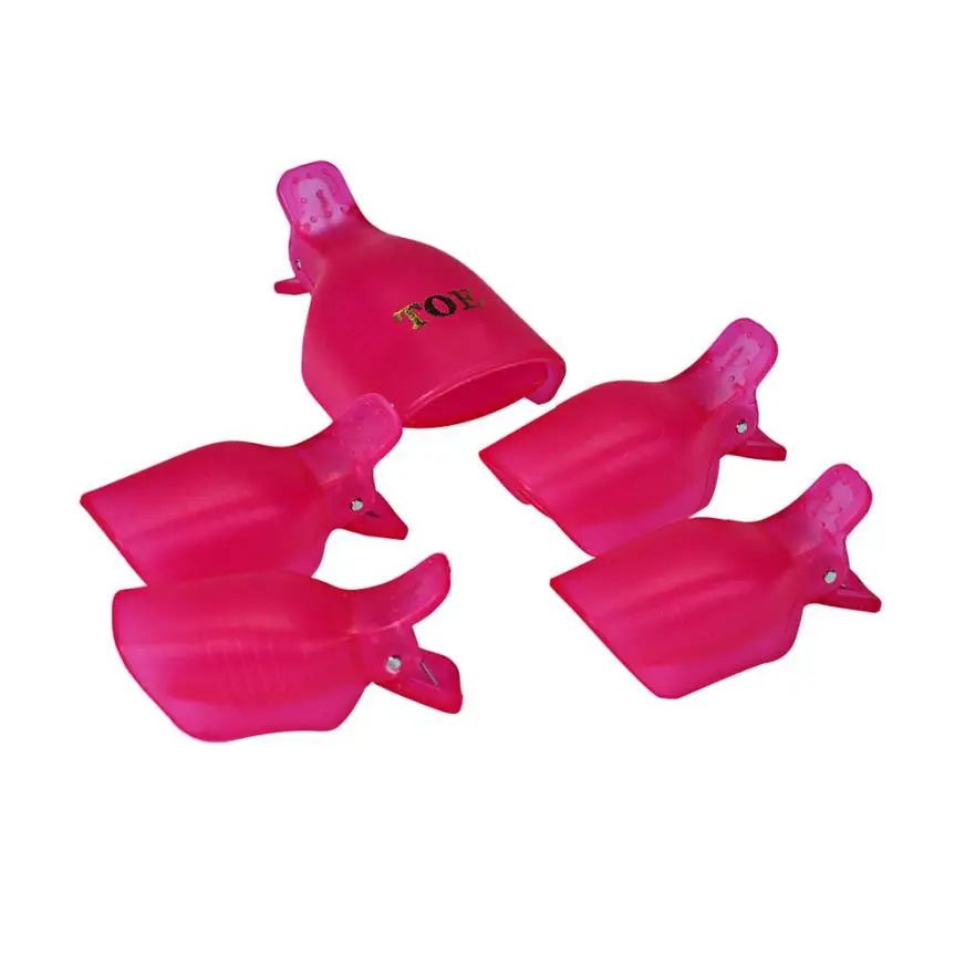 

2017 TSW New 5Pcs Toenail Soak Off Clip Caps Gel Nail Art Tips Reusable Clamp Remover 0411A5Down