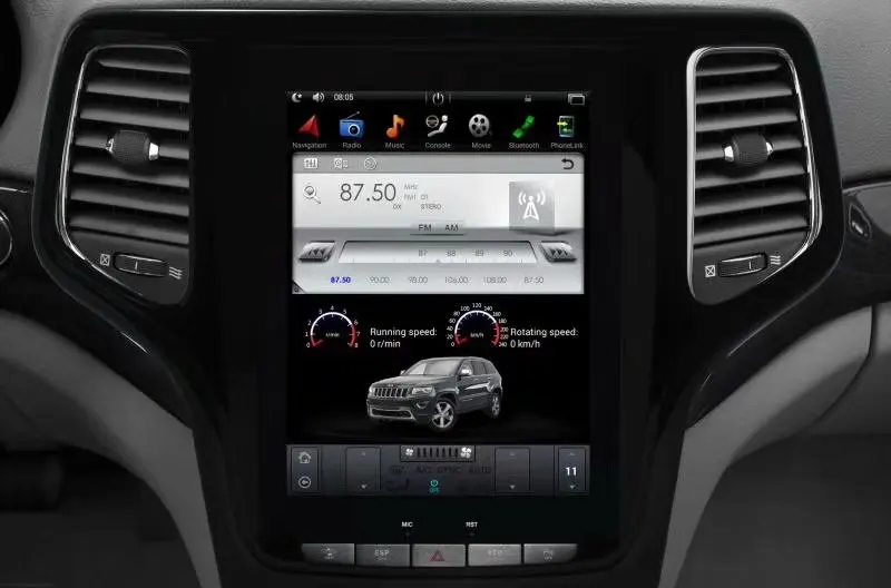 10," Tesla стиль android 7,12 автомобильный DVD мультимедийный плеер для Jeep Grand Cherokee с gps навигацией bluetooth wifi