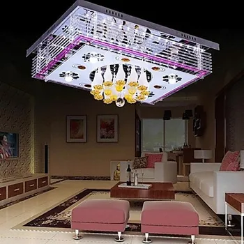 

LED 220V Modern Flush Mount 6 Lights in Crystal Feature with Remote Controller