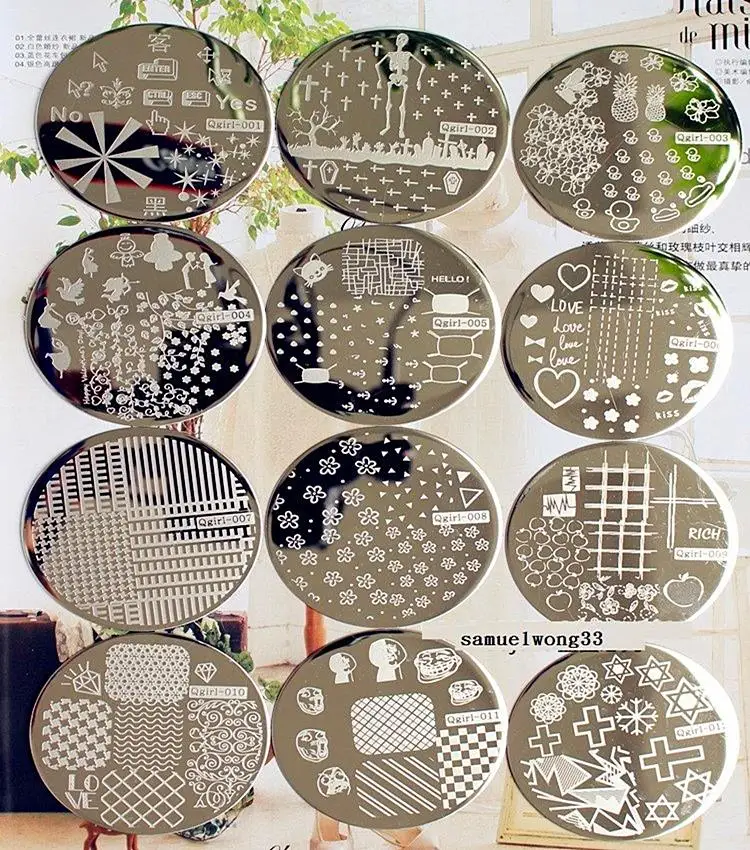 

3PC Qgirl Series Nail Art Stamping Plates Flower Image Templates Stamper Scraper Steel Polish Konad Nail Stamp Manicure Template
