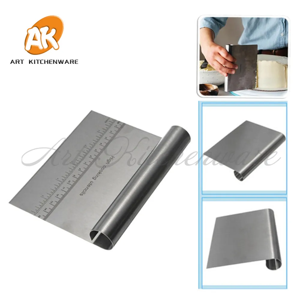 

Butter Cream Smoother Cake Stainless Steel Scraper Chocolate Smoother Spatulas Cake Decorating Molds Baking Tools