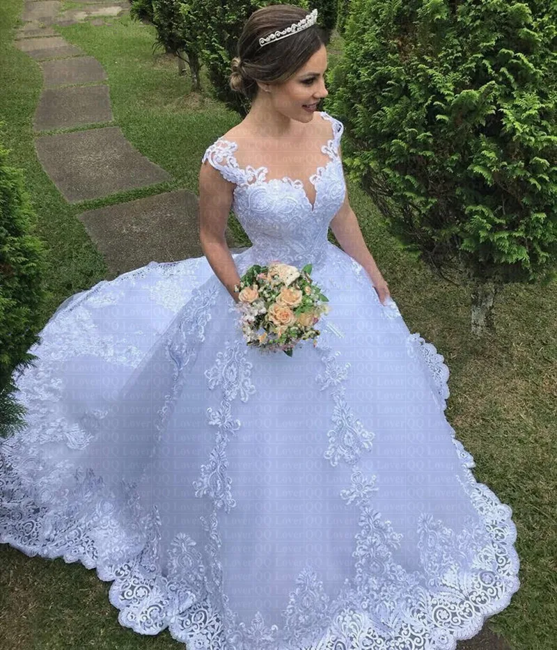 Backless Princess Embroidery Vestido De Noiva Wedding Dress 2022 Luxury Lace Bride Dress Amazing Neck Robe De Mariee 2