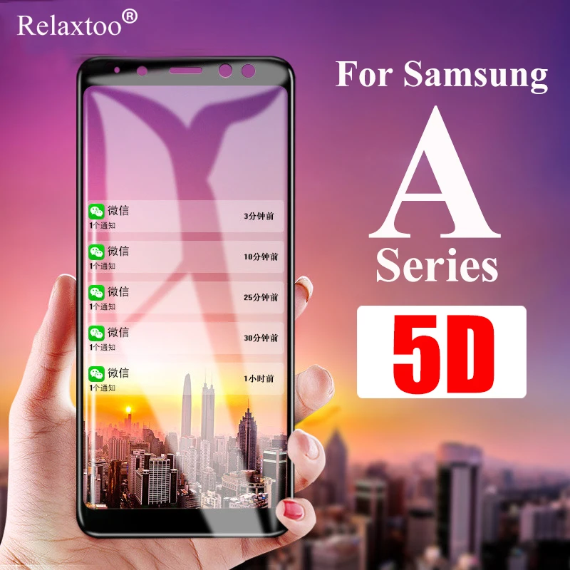 

5D For Samsung Galaxy A5 2017 Glas Protective Glass On The For Samsung A8 2018 Plus A3 A6 A7 A 5 Tempered Screen Protector Film