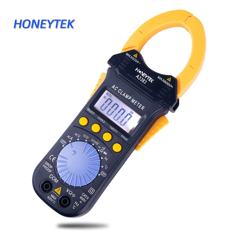 

HONEYTEK Mini Digital multimeter Temperature Clamp Meter ESR Capacitor Tester Voltage Indicator Duty cycle Diode measurement