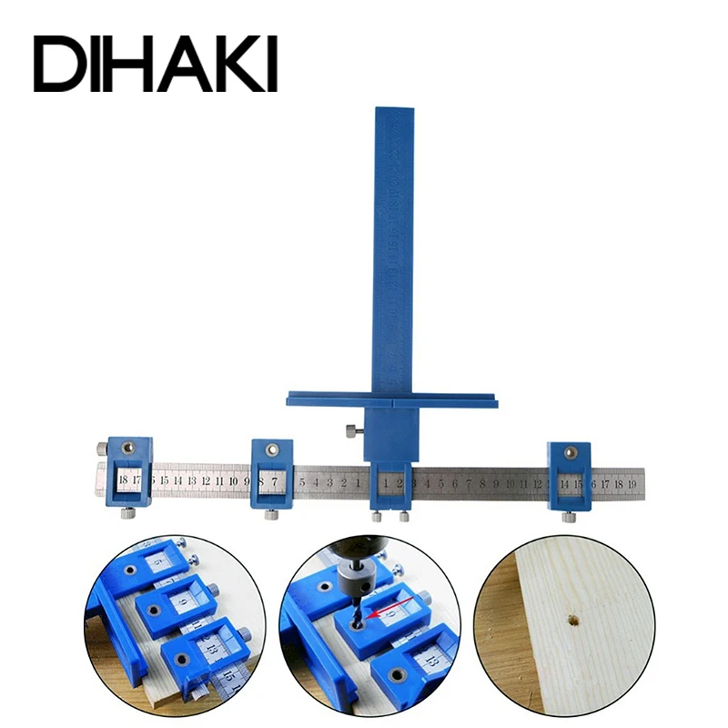 

Multi-function Drill Punch Locator Furniture Woodworking Joinery Hand Tools Drilling Dowelling Hole Locator Adjustable