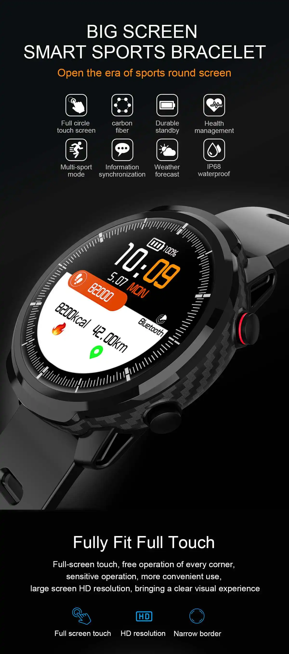 relógio inteligente masculino mulher pulseira monitor de