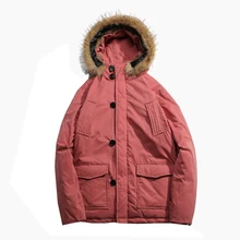 Мужские парки с капюшоном, толстая теплая водонепроницаемая зимняя мужская куртка, Мужская брендовая одежда, мужское пальто с меховым воротником, пальто