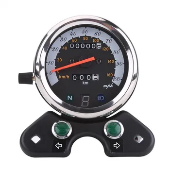 

12V Universal Motorcycle Double Odometer With Speedometer, Odometer Gear Digital Display Turn Indicator Light Neutral Light
