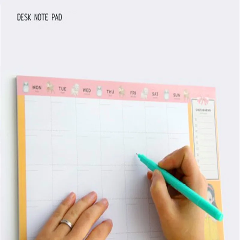 New craetive South Korea stationery Bentoy uncle desktop DIY memorandum weekly schedule A4 schedule plan hand book check memo