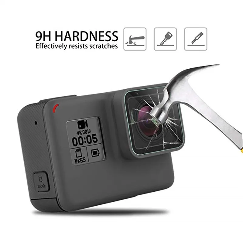 Протектор экрана для GoPro Hero 7 6 5 2018 закаленный экран со стеклянной линзой