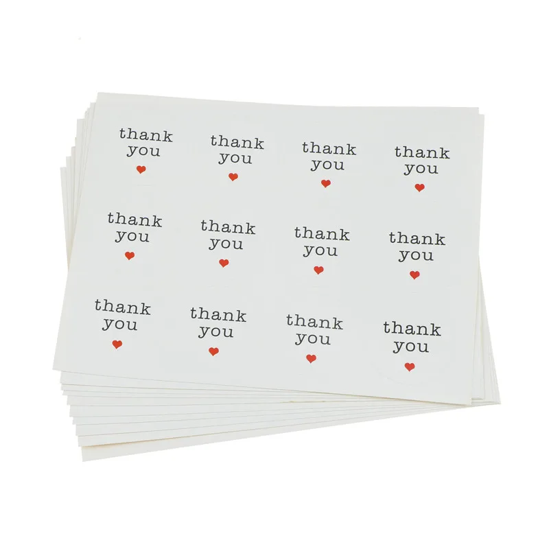 

120PCS/lot "thank You"kraft Paper Seal Stickers For Handmade Products DIY Bakery Package Label Adhesive Sticker