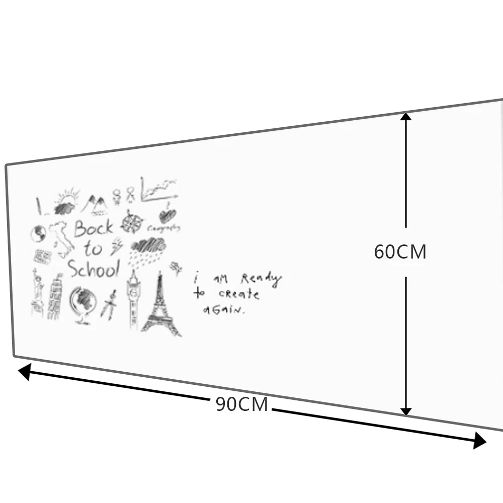 60*90 см белая доска, ферромагнитная пленка, магнитная доска для записей, Настенная Наклейка с 6 ногтями, украшение офиса, гибкая самоклеющаяся пленка