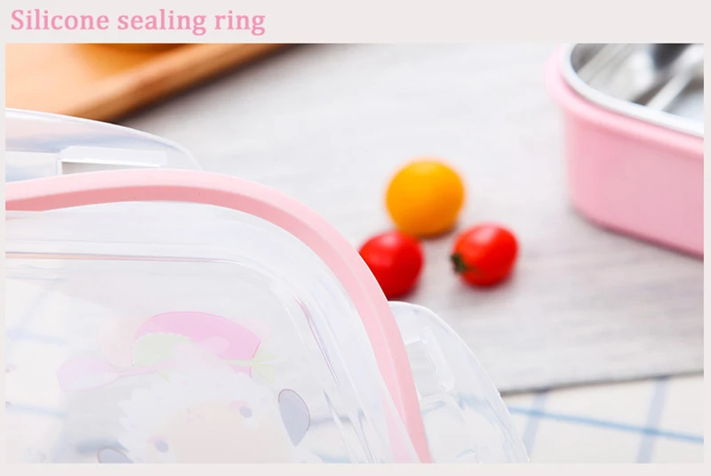 TUUTH 304 Stainless Steel Lunch Box for Kids 3 Grids Water Injection Insulation Portable Food Container Box For Kids Picnic School A5
