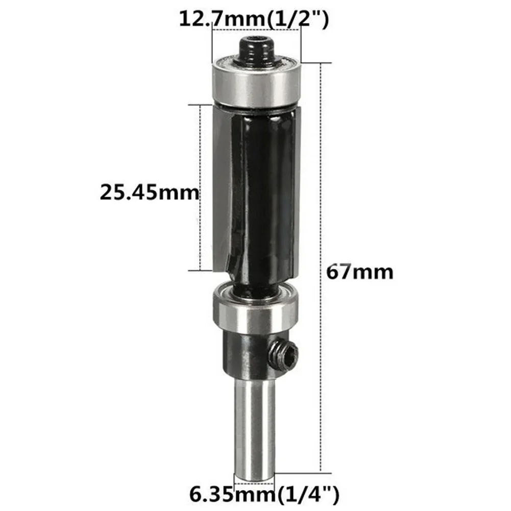 Высокое качество 1/4 дюймов Хвостовик с двойным подшипником карбид фреза заподлицо фрезы Деревообработка триммер дрель ЧПУ ручные инструменты