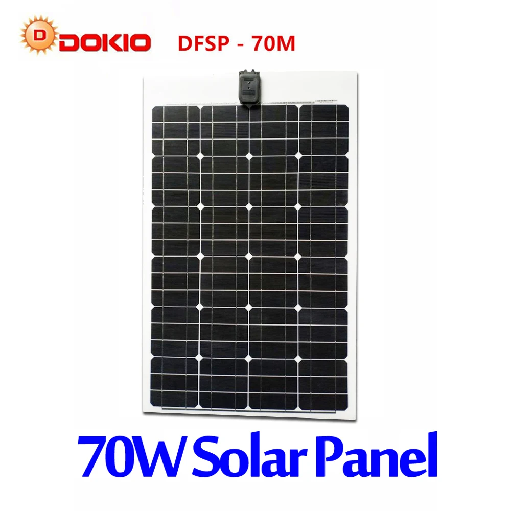 

DOKIO Brand Flexible Solar Panel 70W Monocrystalline Silicon Solar Panels China 18V 910*530*25MM Size Top Quality painel solar