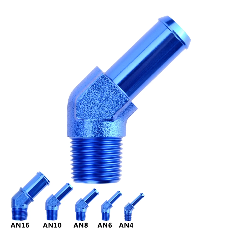 UNIVERSAL ALUMINUM STRAIGHT 1//2/" HOSE NIPPLE TO MALE 3//8/" NPT FITTING BLUE