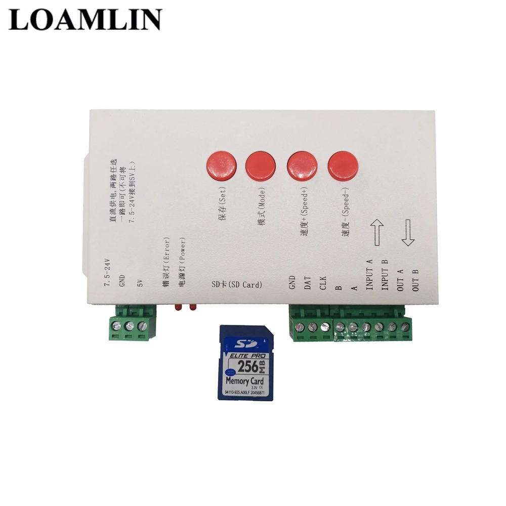 Светодиодная лента T1000S 2048 пикселей DMX512 контроллер с SD картой WS2801 WS2811 WS2812B SK6812 LPD6803