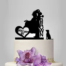 Настоящий акриловый сладкий любовник свадебный торт Топпер/Свадебный стенд/Свадебные украшения/Пользовательский Топпер 1 собака