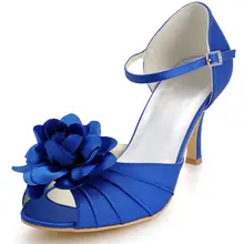 Neue 2017 tacones altos blume hochzeit absatzschuhe alias gefalteten satin OL brautjungfer schuhe sandalen pumpe RR-162 YY