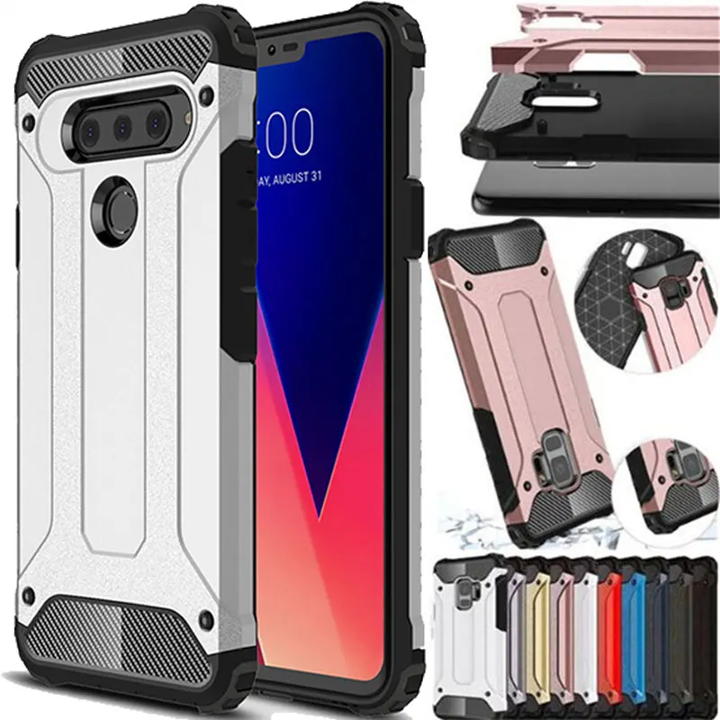 

Heavy Duty Protection armor Luxury phone Case For LG V40 G7 G6 G5 K10 Shockproof Dustproof Hybrid Armor Full Cover Case Shell