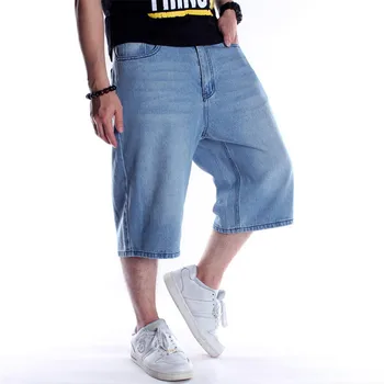 

2019 New Loose HIP HOP Skateboard Short Jeans Men's Trousers Size 30-46 Big