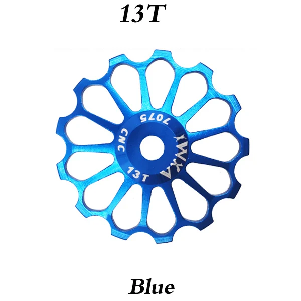 VXM MTB дорожный велосипед Керамика Шкив алюминиевого сплава задний переключатель 8 T/10 T/11 T/12/13 T/14/15 T/16 T/17 T руководство велосипед Керамика подшипник опорное колесо - Цвет: 13T Blue