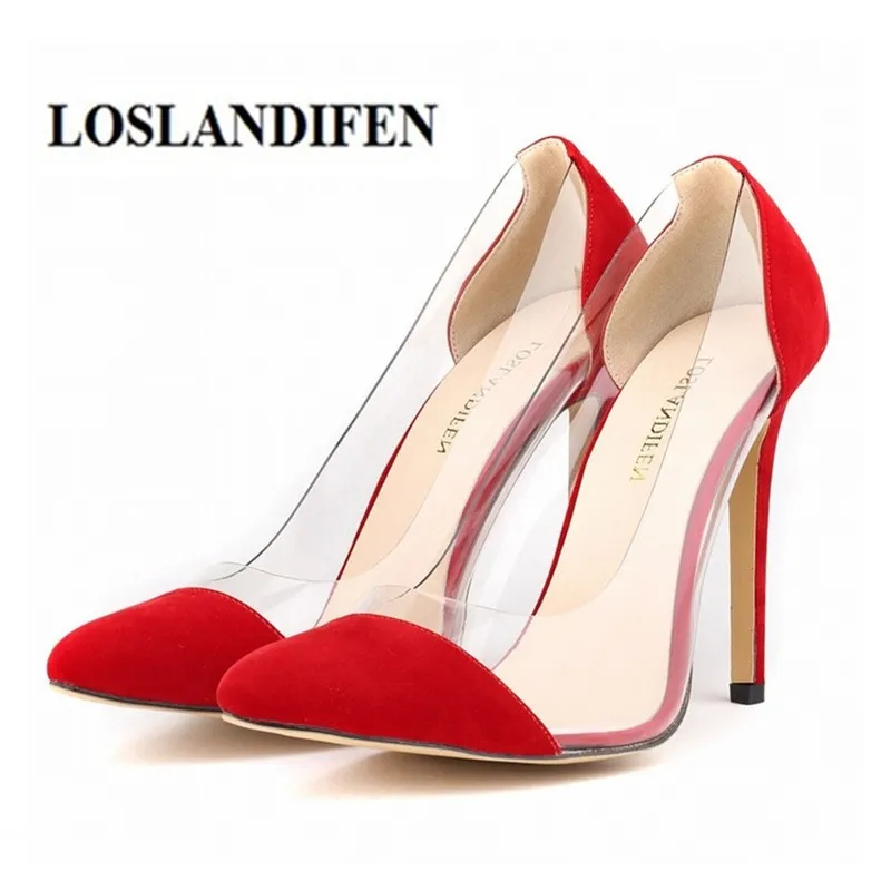 

LOSLANDIFEN Women's Pump 11cm Thin High Heel Stiletto Pointed close toe Pumps Shoes Faux Suede Wedding Dress Shoes 35-42