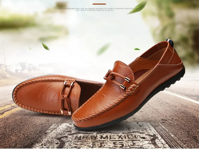 Мужская повседневная обувь, кожаные брендовые мокасины для мужчин, модная обувь из натуральной кожи, лоферы без шнуровки, мужская обувь для