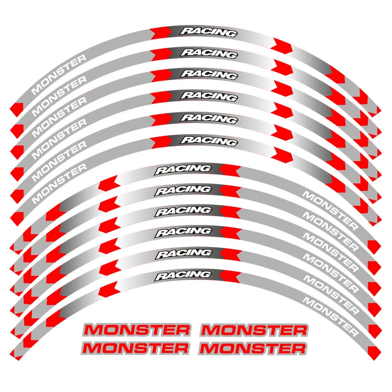 Высокое качество 12 шт. подходит колеса мотоцикла Стикеры полосой Светоотражающие Обода для поездок на мотоцикле DUCATI Монстр 1200SR 821 796 696 1000 900 S4R S - Цвет: 6