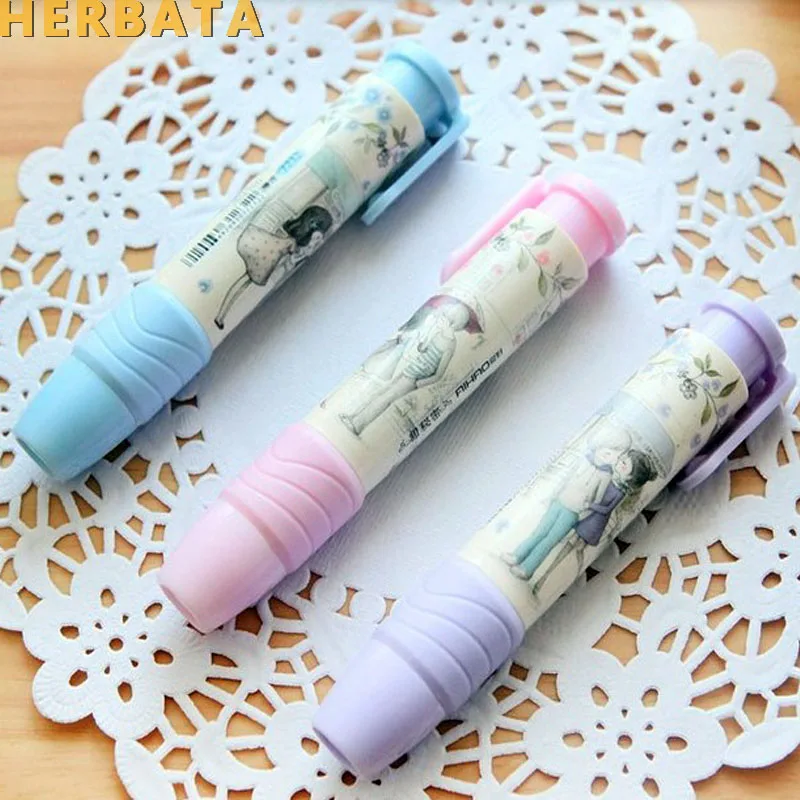 

Free shipping 1pc/lot Cute Designer Students Pen Shape Eraser Rubber Stationery Kid Gift Toy School Supplies 3 Colors CL-1801