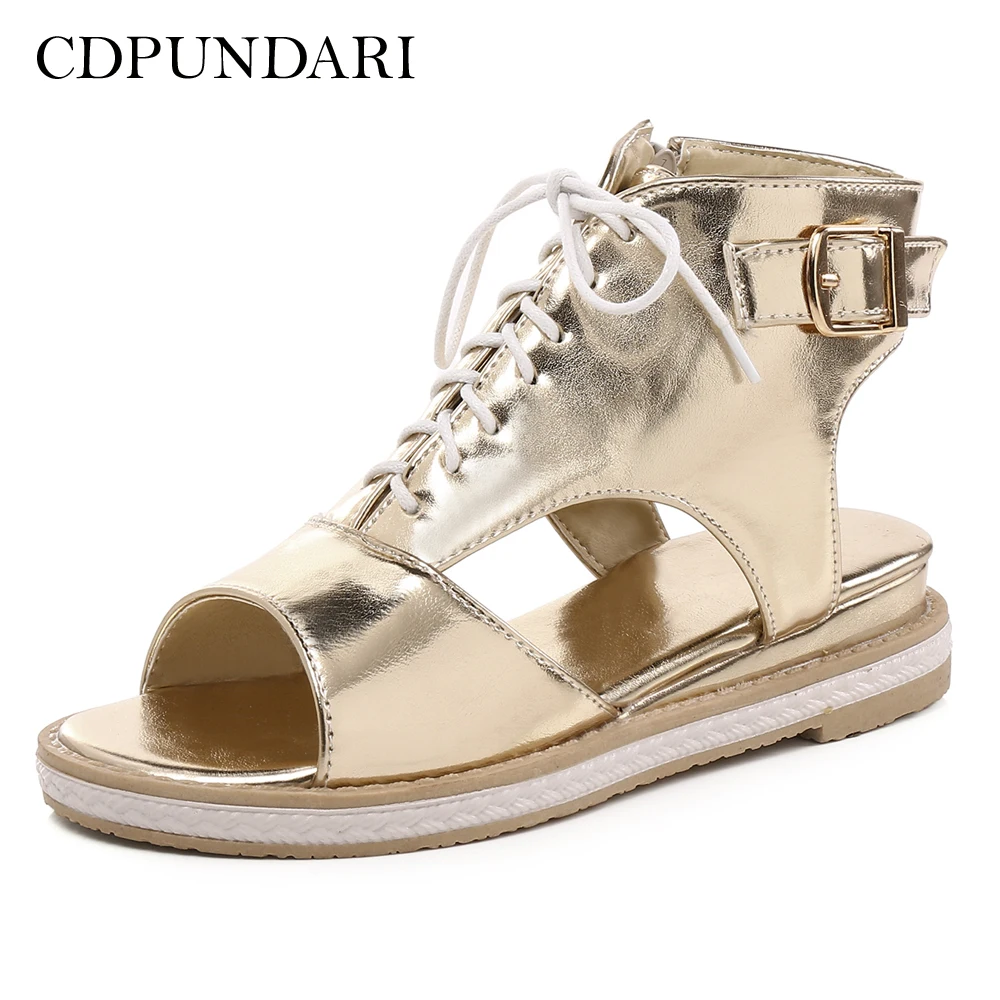 

CDPUNDARI Golden Silver gladiator sandals Women Wedges Sandals Ladies Platform sandals summer shoes woman sandalias mujer 2018
