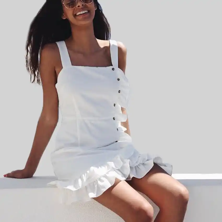 white slip dress short