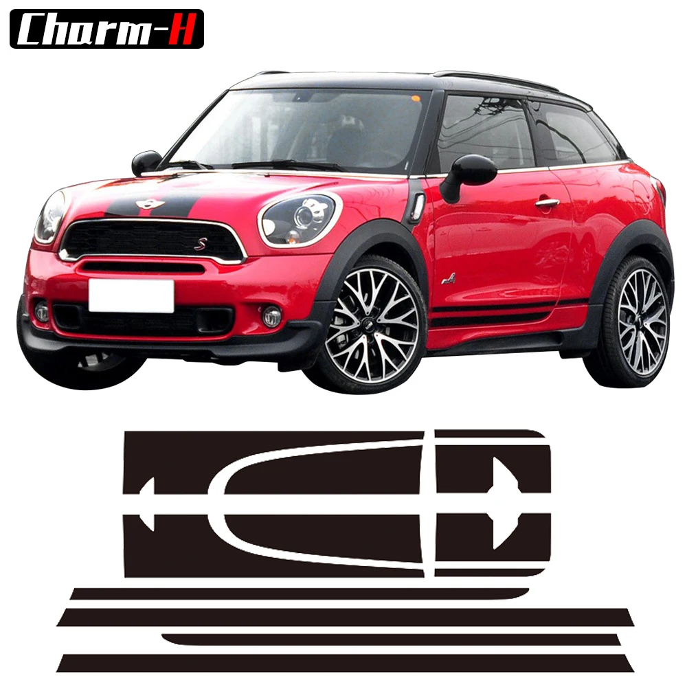 الجانب سباق المشارب هود محرك الجذع الخلفية غطاء شارات r61 ميني paceman كوبر s jcw السيارة التصميم الصوتيات على السيارات