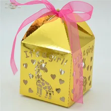 Baby shower девочка и мальчик лазерная резка на заказ за упаковочная коробка