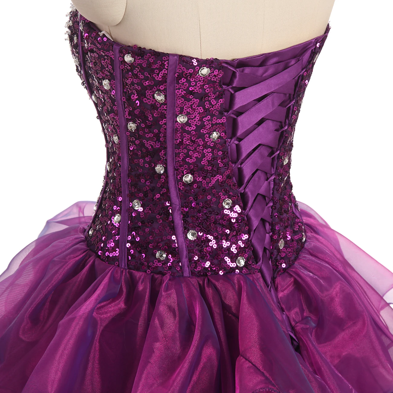 Новое милое фиолетовое пышное платье из органзы, милое 16 платьев, бальное платье, длинное платье для выпускного вечера