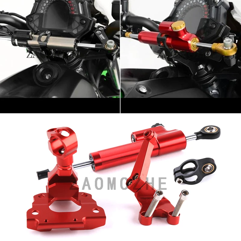

Motorcycles CNC Aluminum alloy Adjustable Steering Stabilize Damper Bracket Mount Support Kit For kawasaki Z650 2017