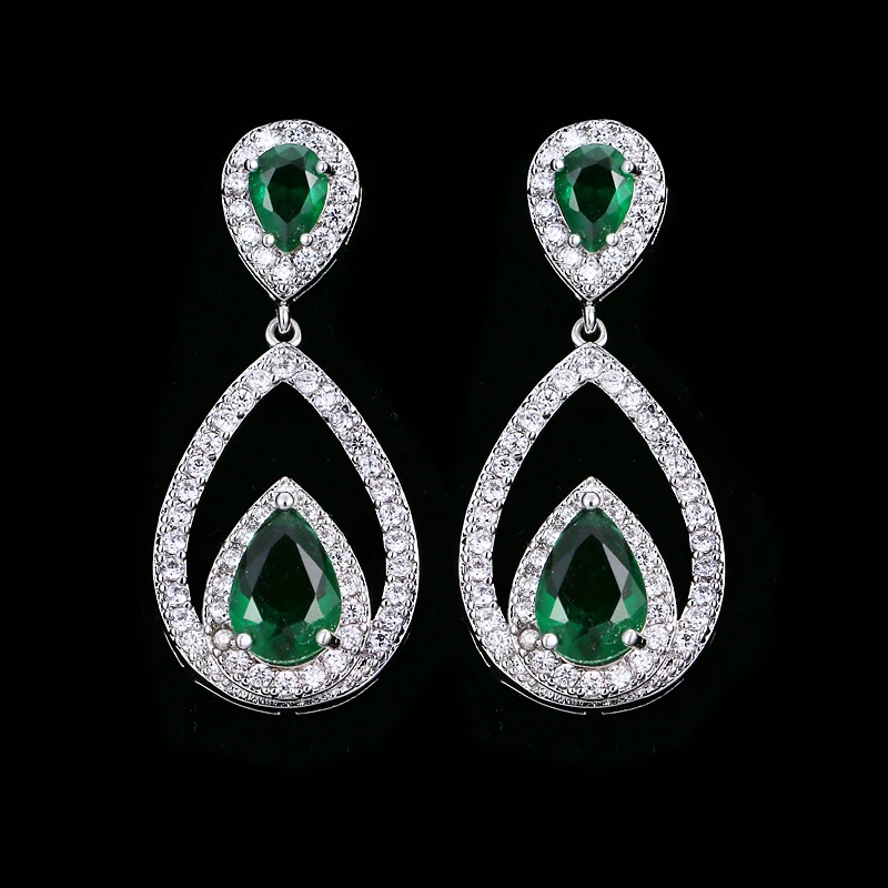 

2018 NoEnName_Null New Top CZ Paved Peacock Tail Christmas Big earings Women Wedding Jewelry