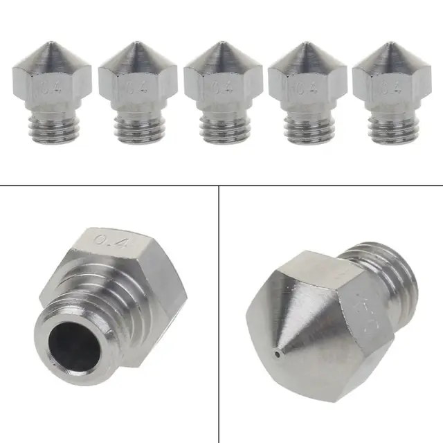 Cheap 5Pcs MK10 Stainless Steel Nozzle For 3D Printer Parts 0.4mm 1.75mm Filament M7 Thread Nozzles Cheap 5Pcs MK10 Stainless Steel Nozzle For 3D Printer Parts 0.4mm 1.75mm Filament M7 Thread Nozzles