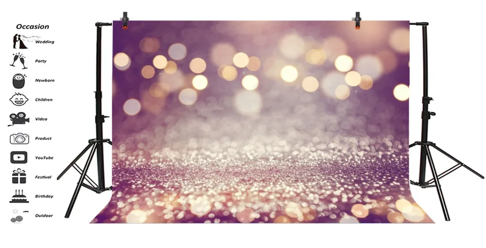 Laeacco Glitter Shiny Polka Dots Light Bokeh Child Birthday Party Photographic Backdrops Backgrounds Photocall Photo Studio