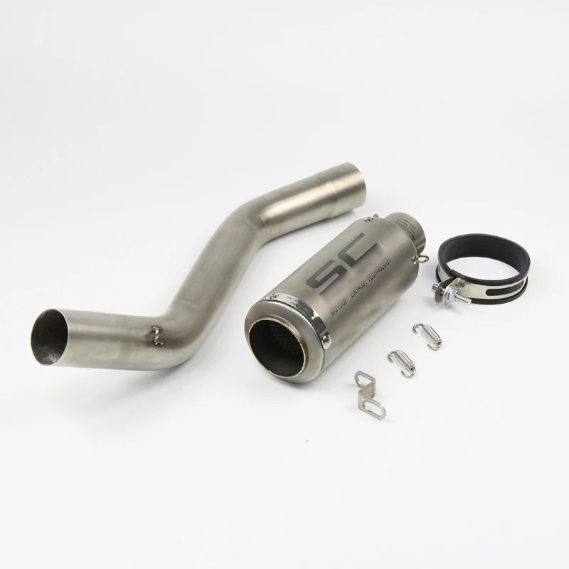 

Link Pipe Mid Tube + Motorcycle Exhaust Muffler Pipe Modified Escape For kawasaki Ninja ZX6R 2009-2015 Stainless Steel Slip-on
